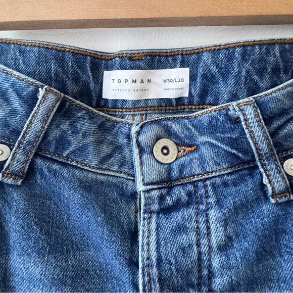 Topman Distressed Blue Jeans - Picture 2 of 5